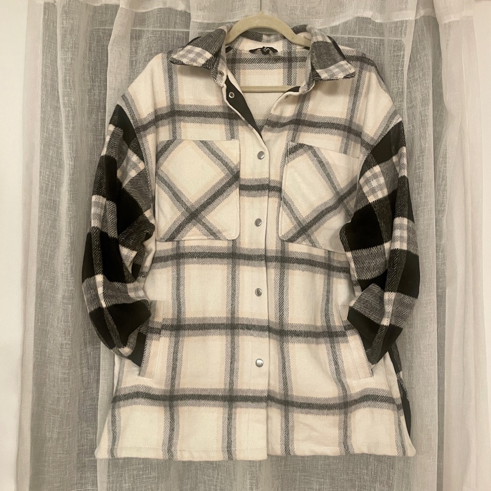 H&M Soft Plaid Oversized Shacket